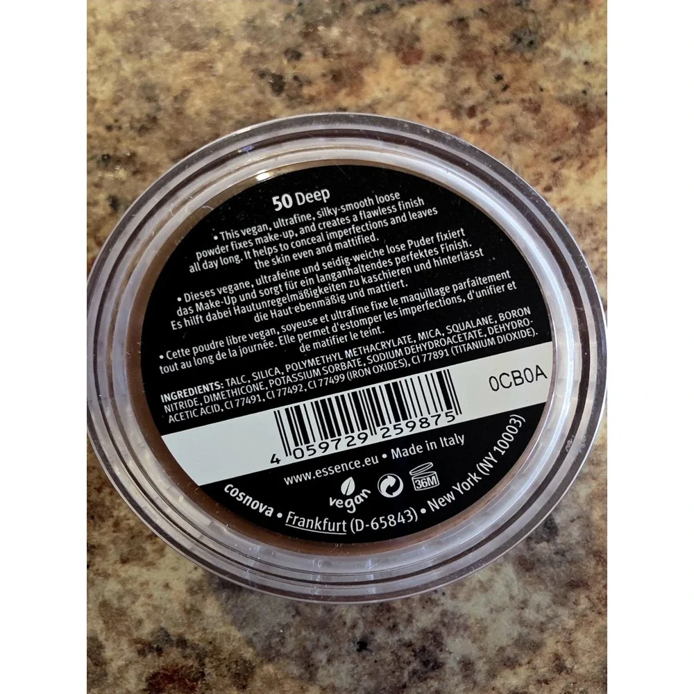 Essence MY SkIN Perfector Loose Fixing Powder. 50 DEEP. BRAND NEW!! 6G 0.21 OZ